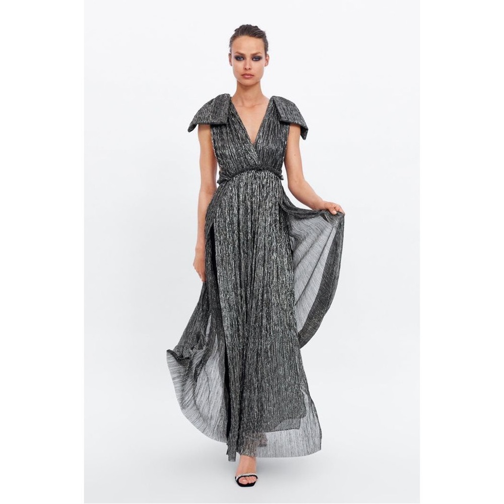 NWT Zara Limited Edition Metallic Thread Dress, Size S